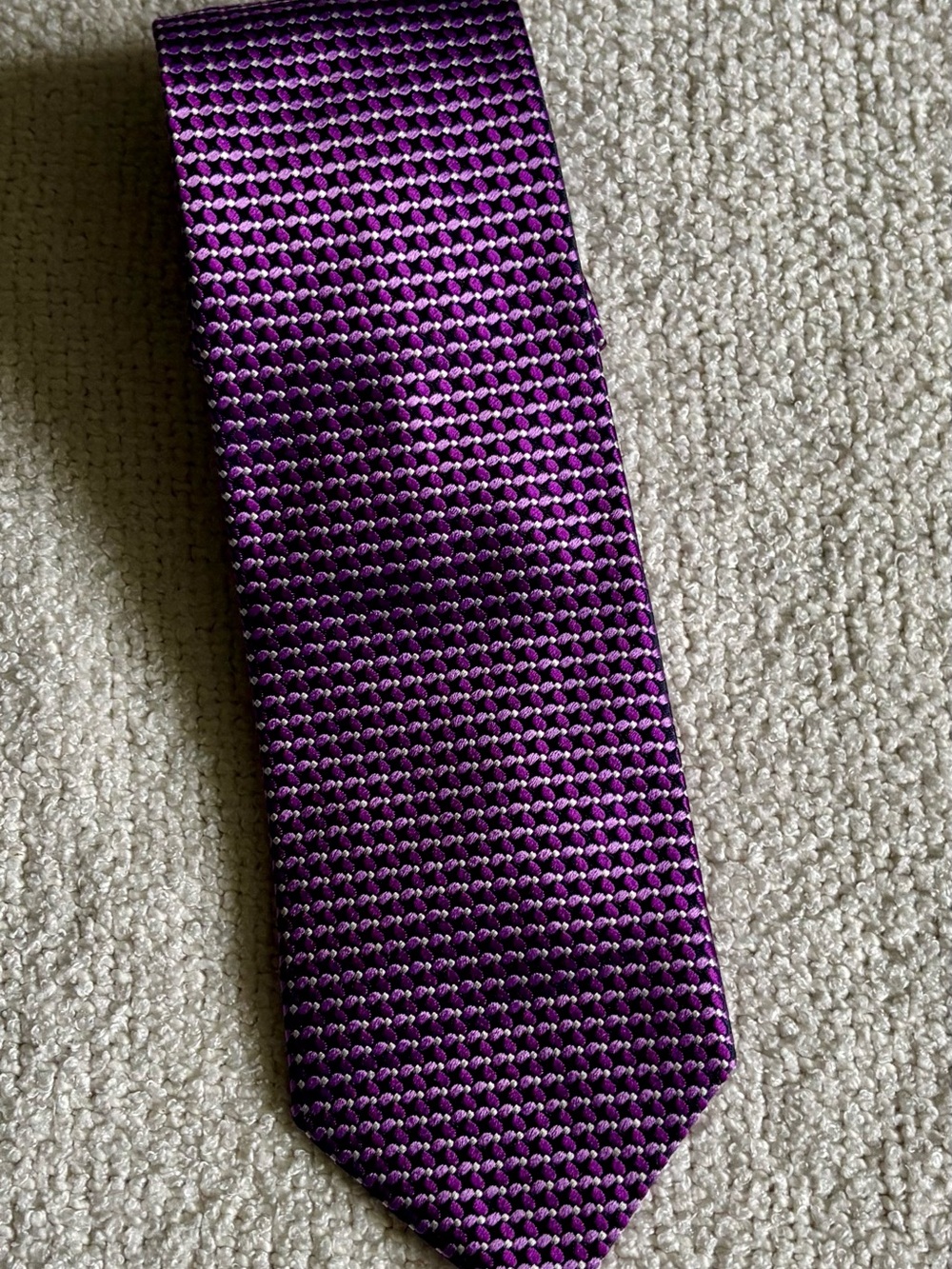 Brooks Brothers Men's Purple Gray Geometric Silk Tie Woven One Size
